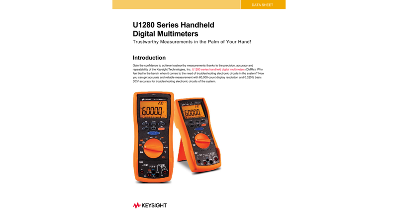 U1280 Series Handheld Digital Multimeters